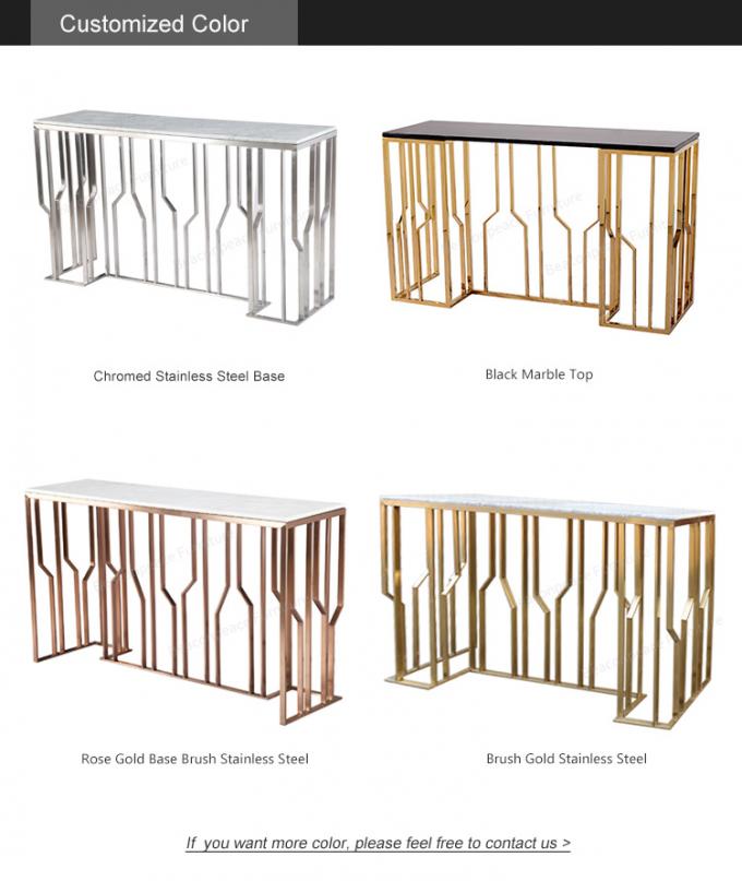 Stainless Steel Frame Carranza White Marble Table Top