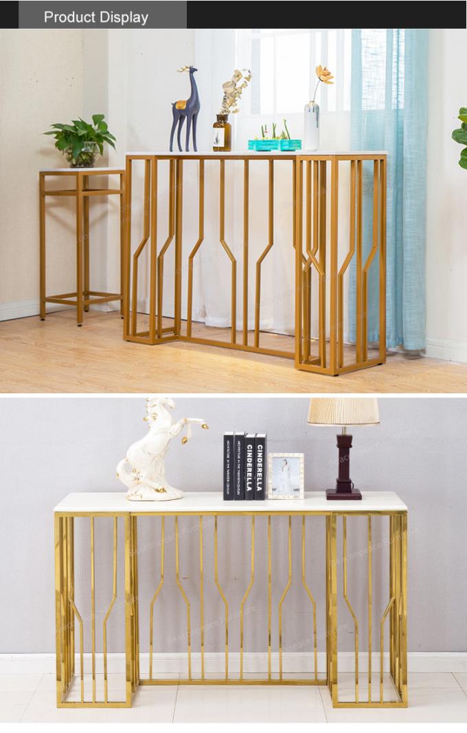 Stainless Steel Frame Carranza White Marble Table Top
