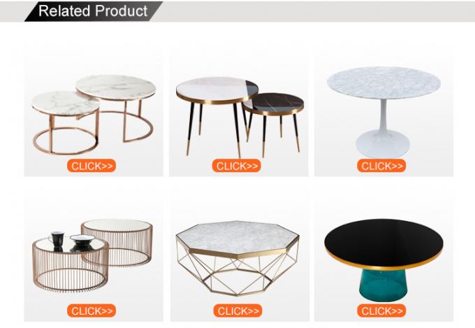 Stainless Steel Frame Carranza White Marble Table Top