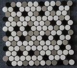 White Black Penny Grey Mosaic Floor Tiles , Various Patterns Stone Brick Mosaic Tiles