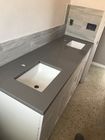 Gray Quartz Kitchen Countertops , Artificial Solid Surface Quartz Countertops
