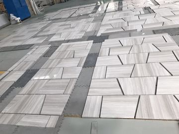 White grey wooden grain natural marble tile and slab