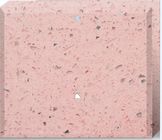 Pink Crystal Engineered Quartz Tile , Solid Polished Quartz Kitchen Countertops