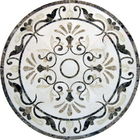 Round Mosaic Marble Floor Medallions Polished Solid Surface Sgs Standard
