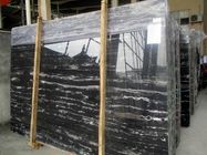 Portoro Black Marble Slab , Solid Surface Marble Sheets For Walls / Floor