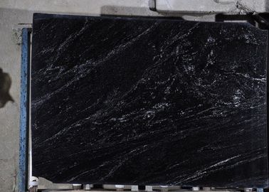 Antique Black Granite Natural Stone Slabs Customized Surface Finished