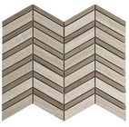 Herringbone Marble Mosaic Tile Grey White Color With Wooden Grain