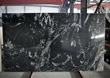 Fantasy White Black Natural Stone Slabs Polished / Custom Surface