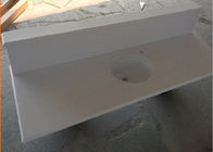 Prefabricated Quartz Bathroom Vanity Tops Customized Design / Size