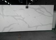 Marble Veins Quartz Slab For Kitchen , Honed / Polished Stone Slab Countertop