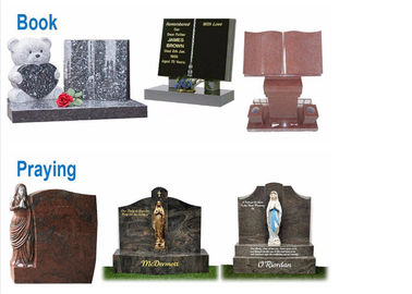 Various Shape Granite / Marble Headstones For Graves , Angel Headstones For Graves