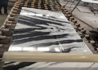 Black Vein Natural Marble Tile For Wall / Water Jet Design Grade A Quality
