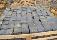 Black Basal Cobble Paving Bricks , Landscape Black Granite Paving Stones