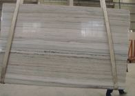 White Wooden Vein Grey Marble Stone Countertops 2cm Thickness Big Slab