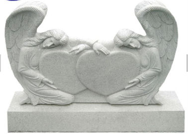 White Pearl Monument Grave Markers , Marble Sketch Simple Headstones For Graves