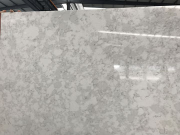 Marble Like Vein Engineering Bianco Carrara Countertop , Hard White Quartz Worktop