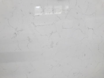 Marble Like Vein Engineering Bianco Carrara Countertop , Hard White Quartz Worktop