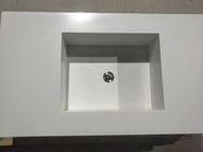 White quartz integral basin sink for hospitality renovation