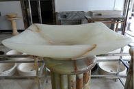White Jade Countertop Sink Basin Onyx Bathroom Vessel Sink Cream Jade Onyx Washing Basin