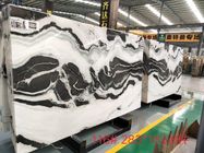 Panda White Natural Marble Tile For Flooring Layout , Book Matched Marble Stone Tile