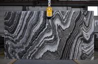 River Wave Spray Black &amp; White Natural Marble Tile Slab For Interior Design