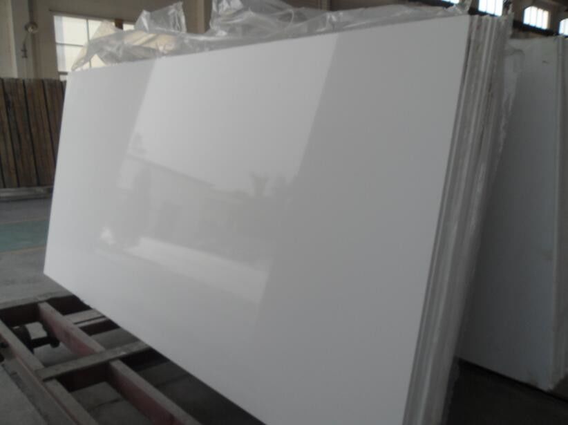 Pure White Artificial Quartz Countertops , Popular Quartz Vanity Countertops