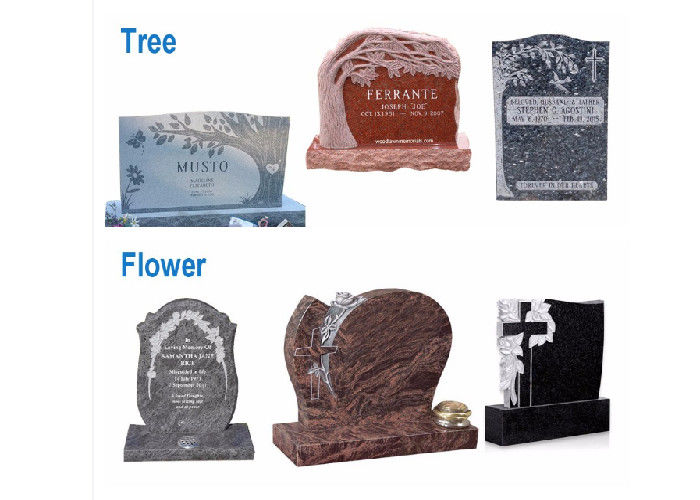 Various Shape Granite / Marble Headstones For Graves , Angel Headstones For Graves
