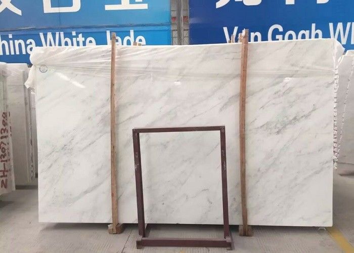 Beveled Edge Marble White Floor Tiles , 15 - 30mm Thickness Polished Marble Tile