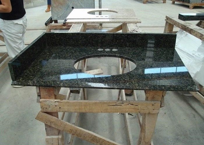 Dark Green Uba Tuba Granite Countertops , Polished Granite Stone Countertops