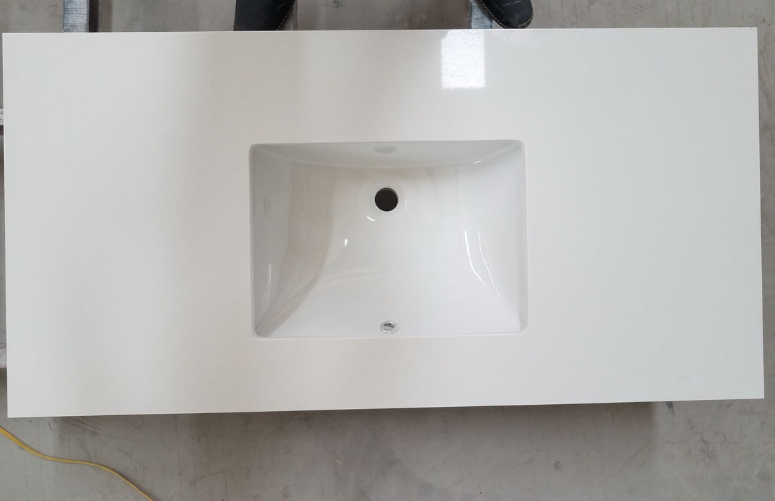 Polished White Quartz Bathroom, Quartz Bathroom Vanity Tops