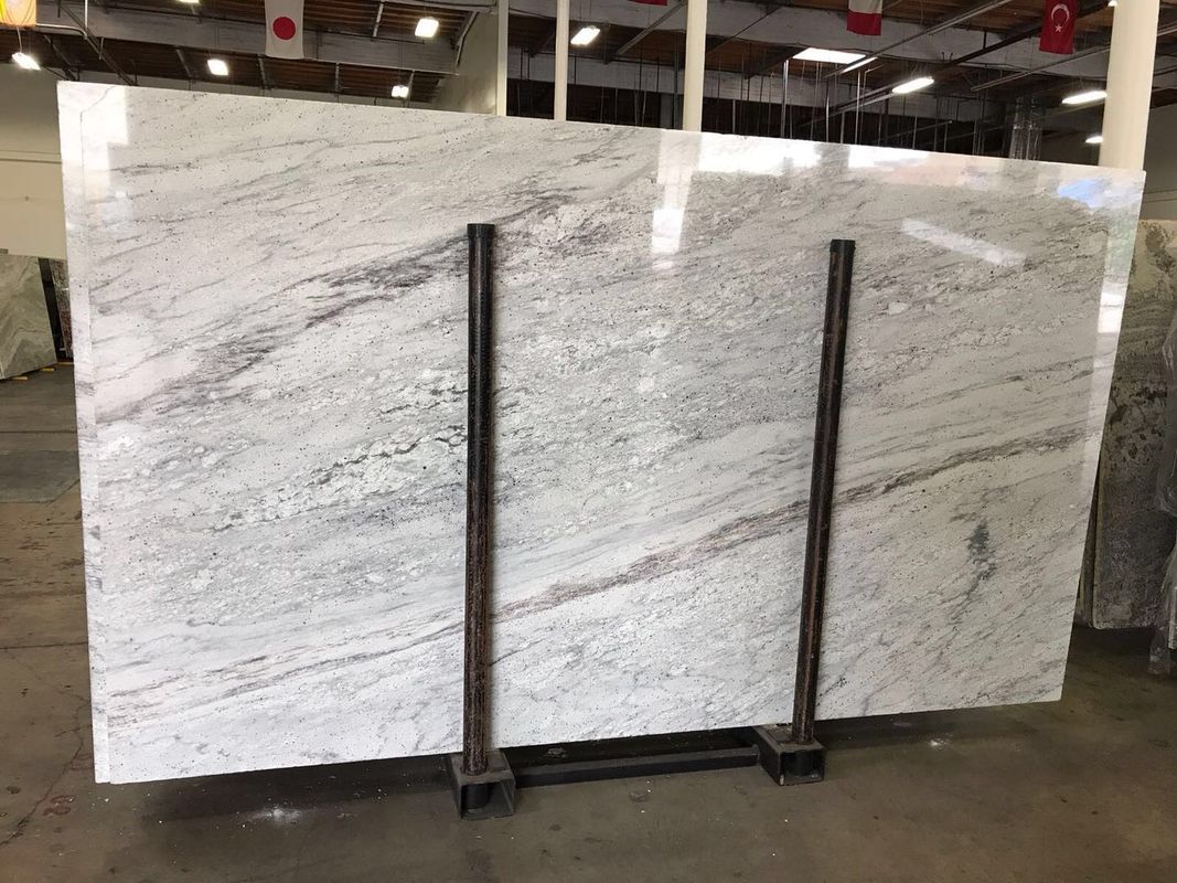 Colonial White Luxury Granite And Quartzsite Stone Slab For Book Matched Background