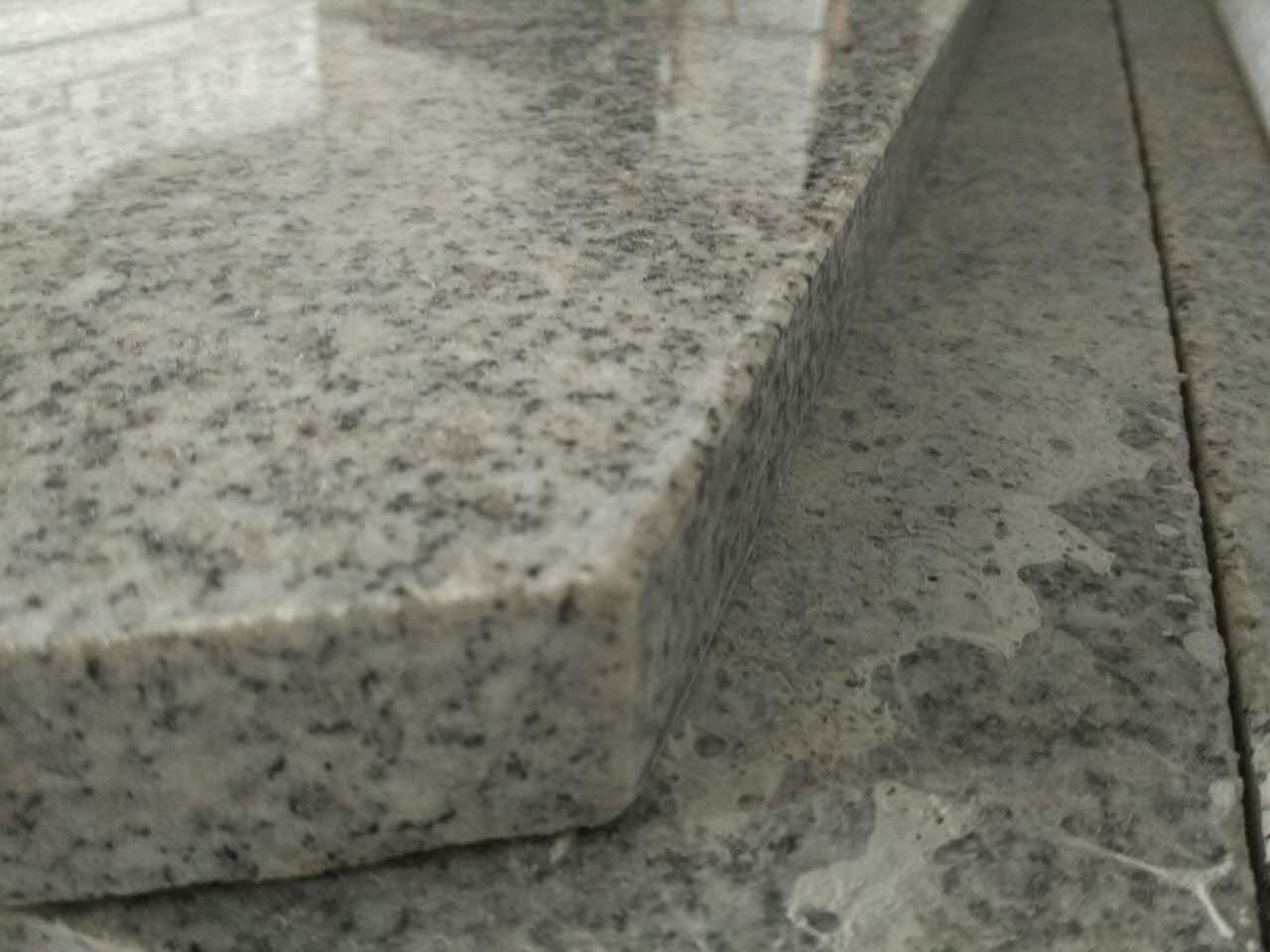 Light Grey Stone Stair Treads And Risers , 7.5 Hardness Granite Stone ...