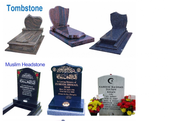 Various Shape Granite / Marble Headstones For Graves , Angel Headstones
